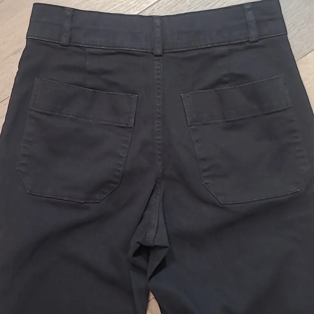 EUC Everlane Jeans Women's sz 6 Black High Rise Wide Leg Crop Pants